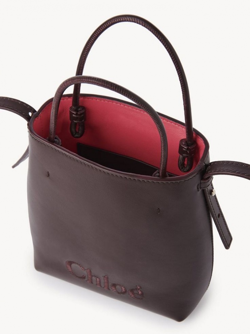 DEEP VIOLINE Chloe Sense Tote Mini Bags | CHE-SR13735