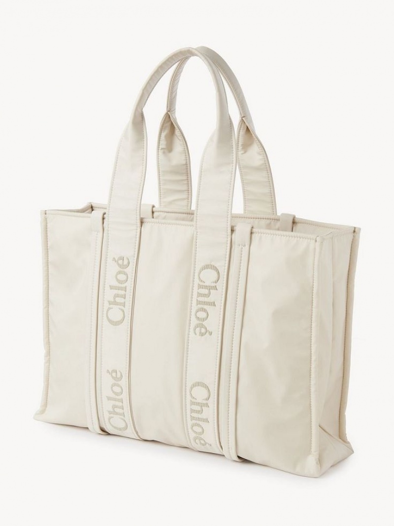 DUSTY IVORY Chloe Large Woody Tote Bags | CHE-SR13364