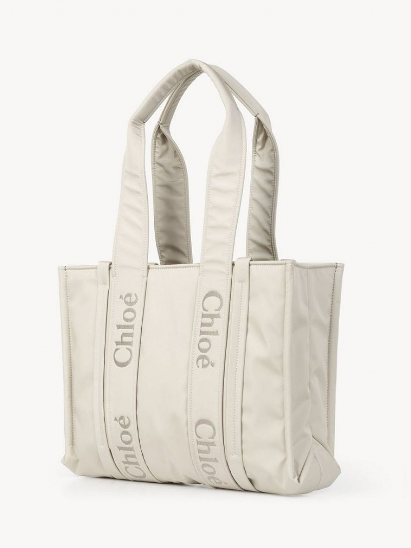 DUSTY IVORY Chloe Medium Woody Tote Bags | CHE-SR13288