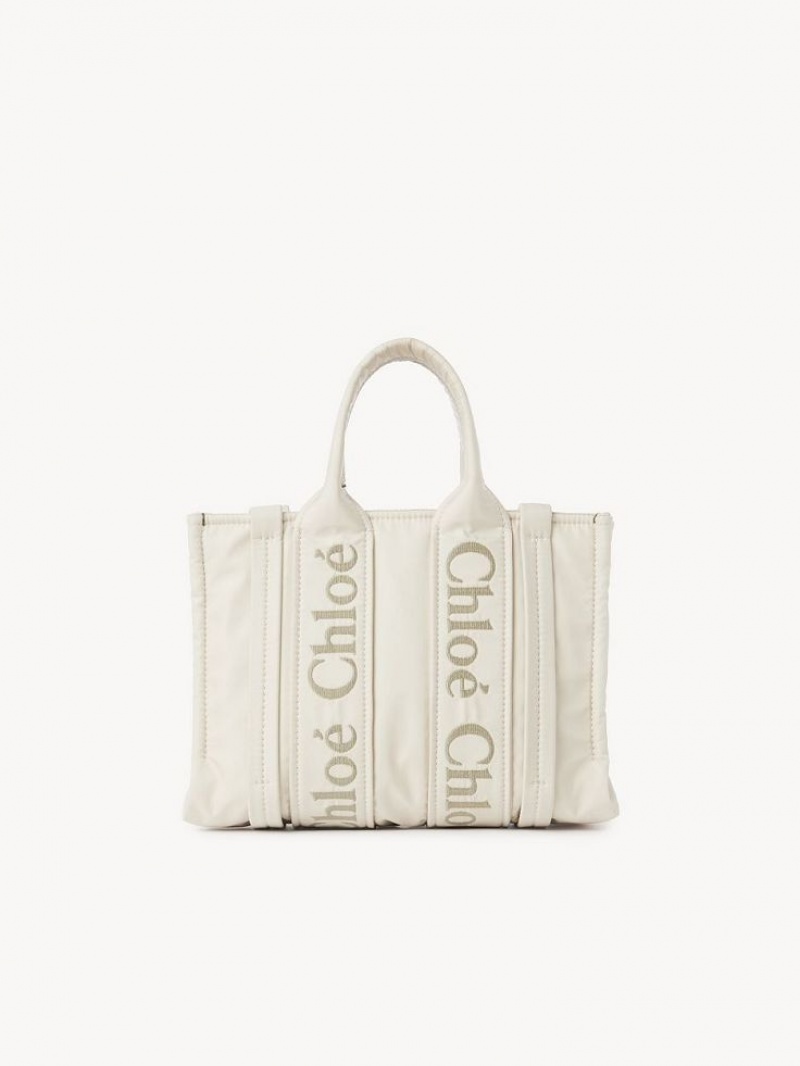 DUSTY IVORY Chloe Small Woody Tote Bags | CHE-SR13363