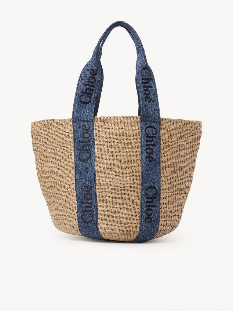 Denim Chloe Large Woody Baskets | CHE-SR13651