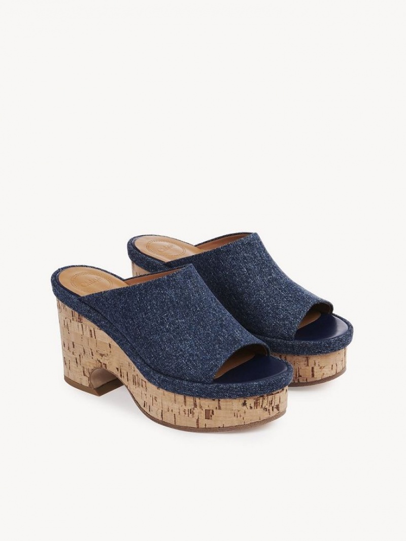 Denim Chloe Oli Platform Mule | CHE-SR14134