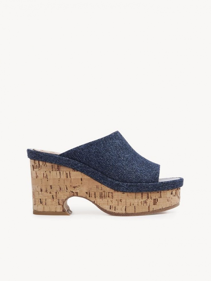 Denim Chloe Oli Platform Mule | CHE-SR14134