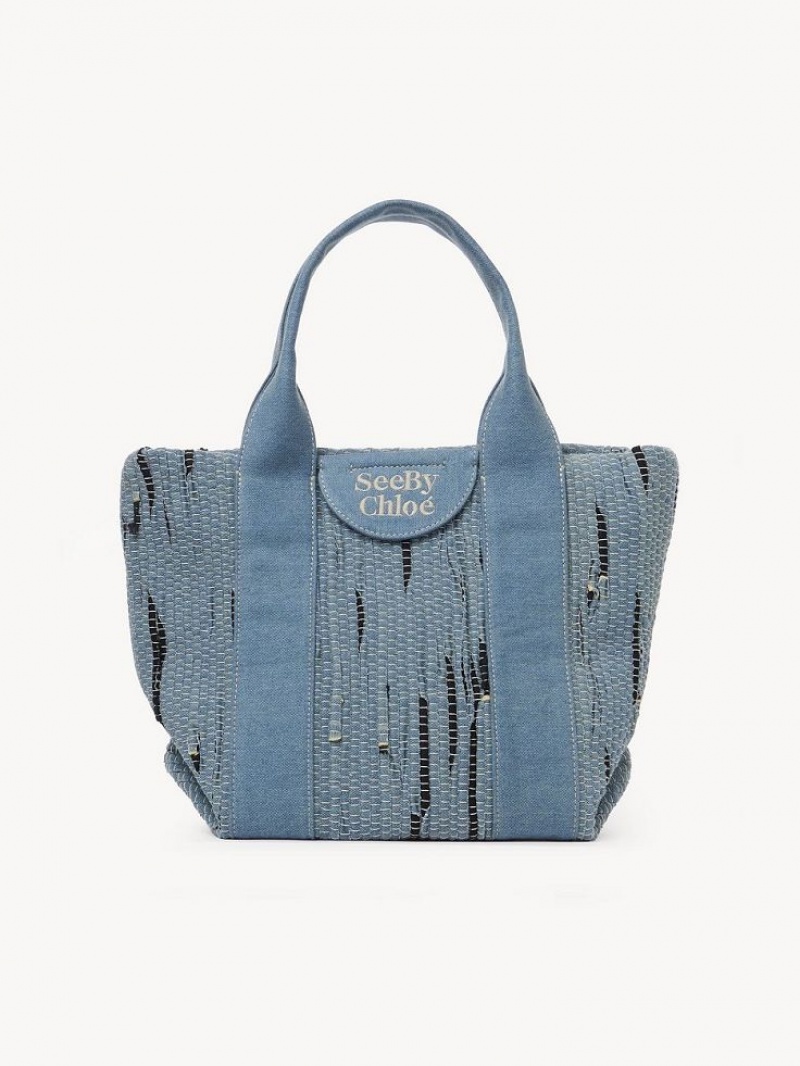 Denim Chloe Small Laetizia Tote Bags | CHE-SR14709