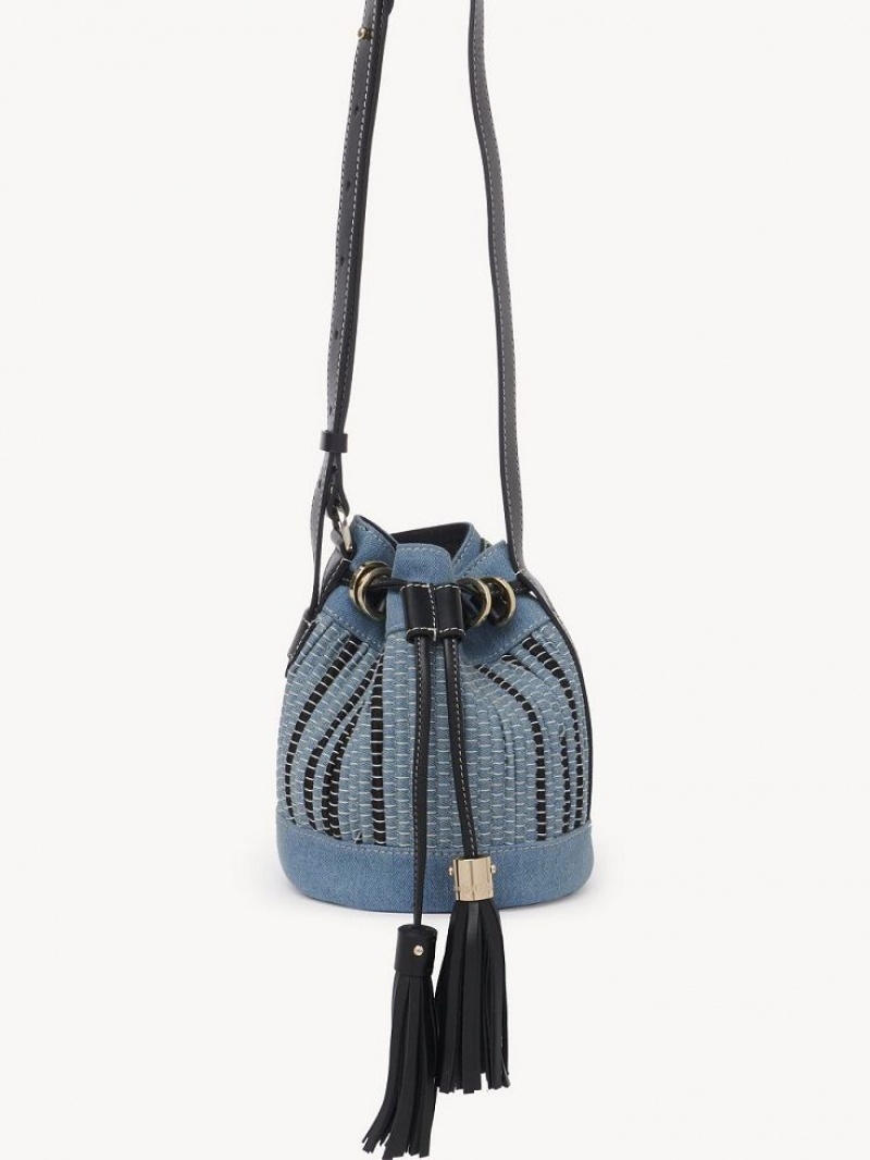 Denim Chloe Vicki Small Bucket Mini Bags | CHE-SR14748