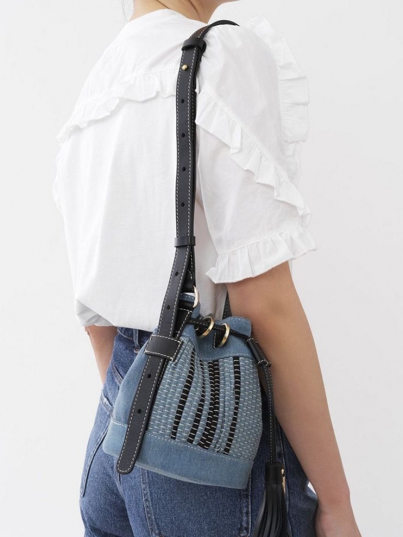 Denim Chloe Vicki Small Bucket Shoulder Bags | CHE-SR14642