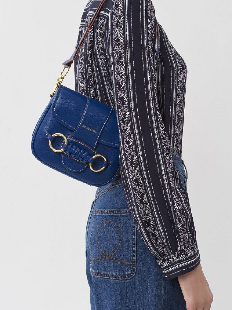 ETERNITY BLUE Chloe Saddie Satchel Shoulder Bags | CHE-SR14587