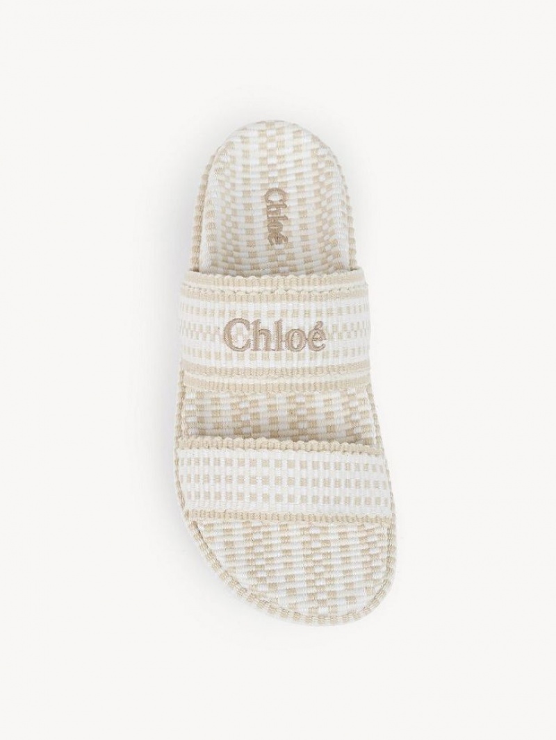 Eggshell Chloe Rori Flat Mule | CHE-SR14136