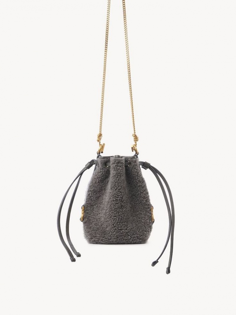 Elephant Grey Chloe Marcie Bucket Mini Bags | CHE-SR13740