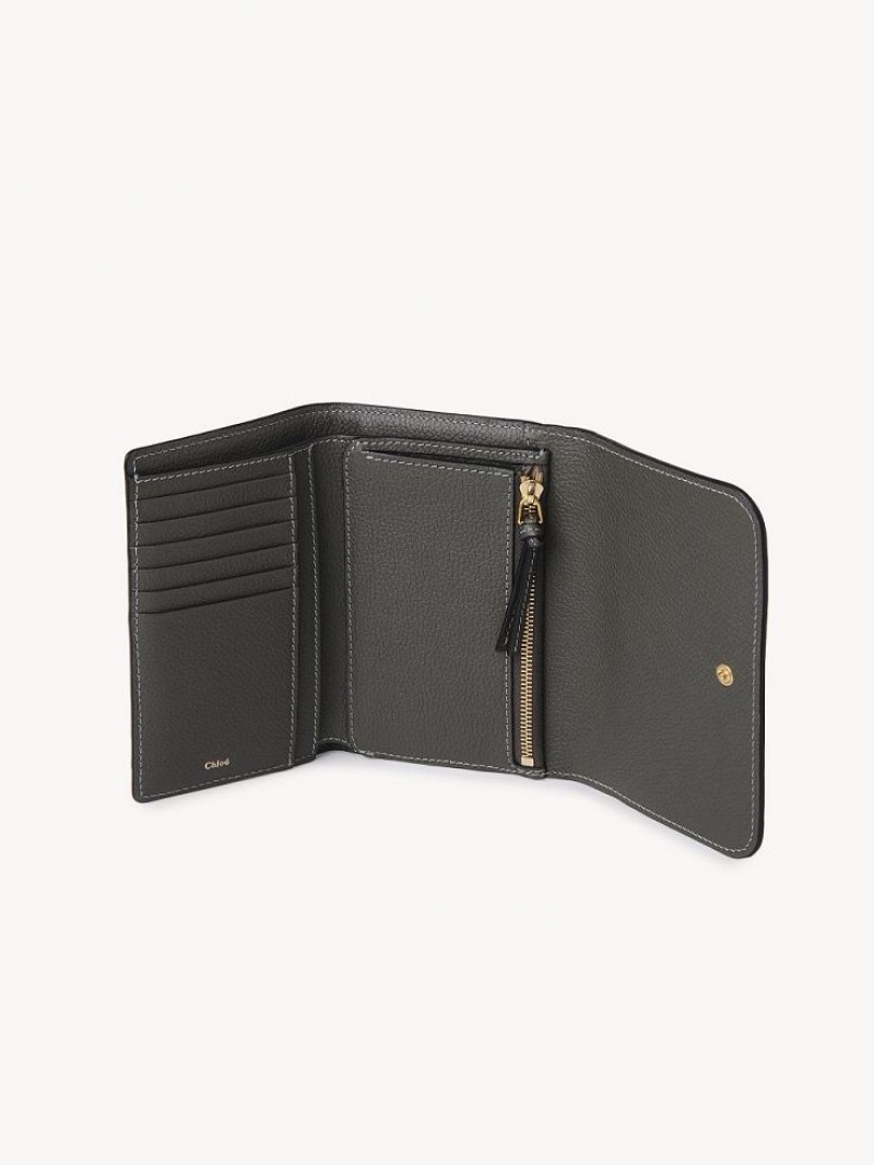 Elephant Grey Chloe Marcie Medium Compact Wallets | CHE-SR14286