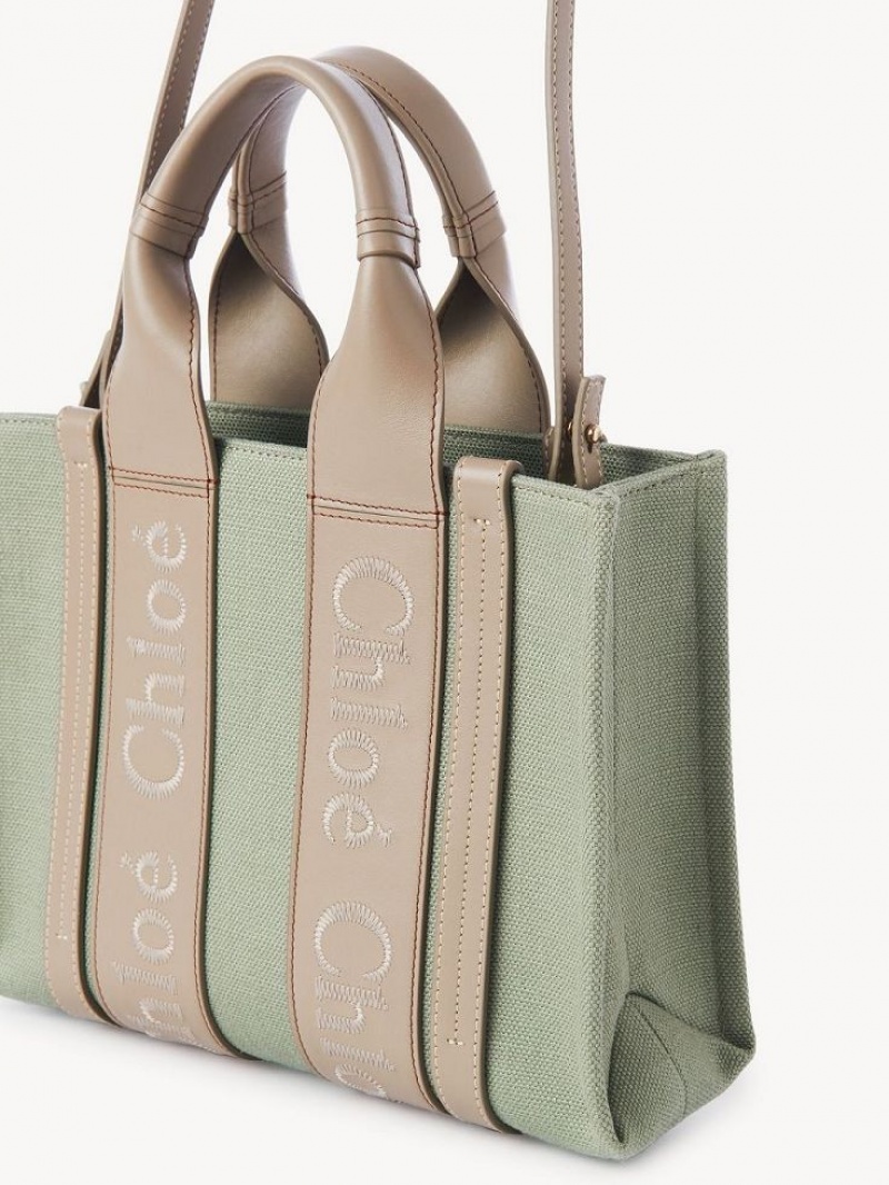 FADED GREEN Chloe Small Woody Tote Bags | CHE-SR13313