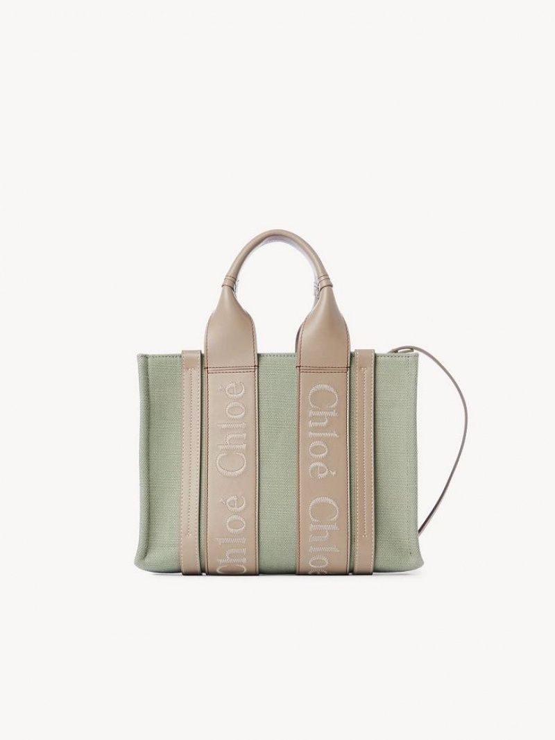 FADED GREEN Chloe Small Woody Tote Bags | CHE-SR13313