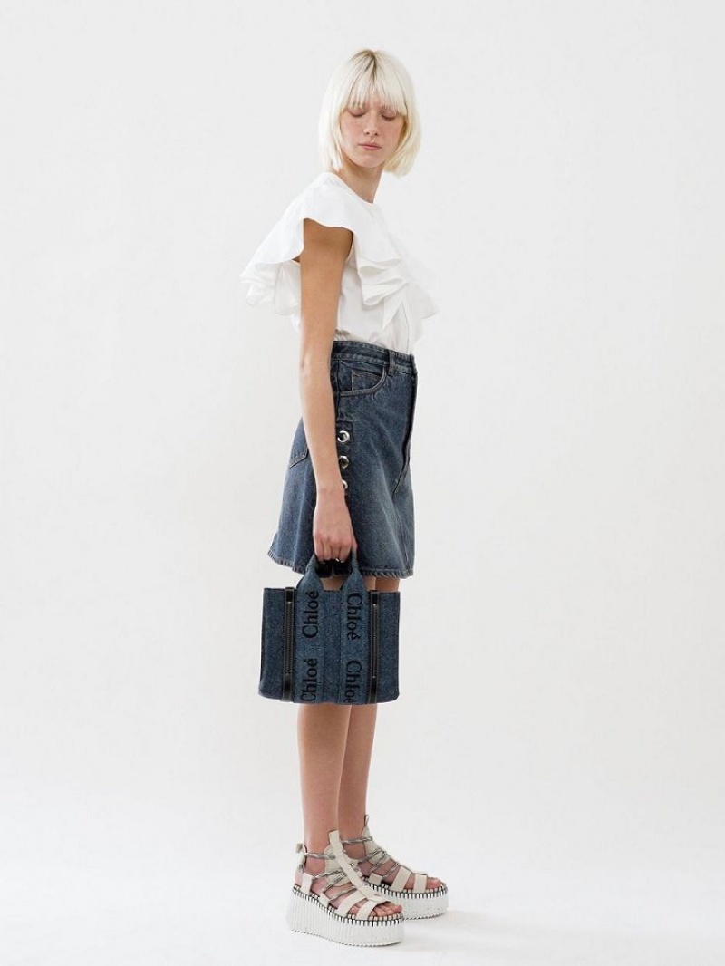 Faded Denim Chloe Mini Skirts | CHE-SR14084