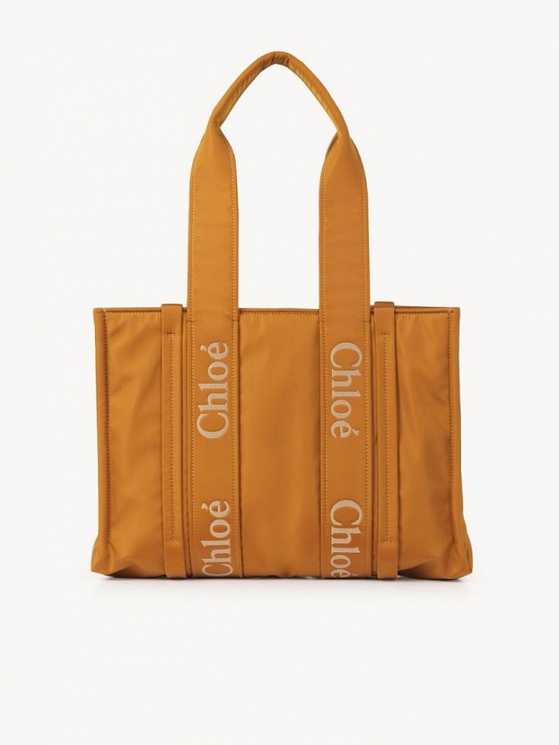 GOLDEN YELLOW Chloe Medium Woody Shoulder Bags | CHE-SR13411