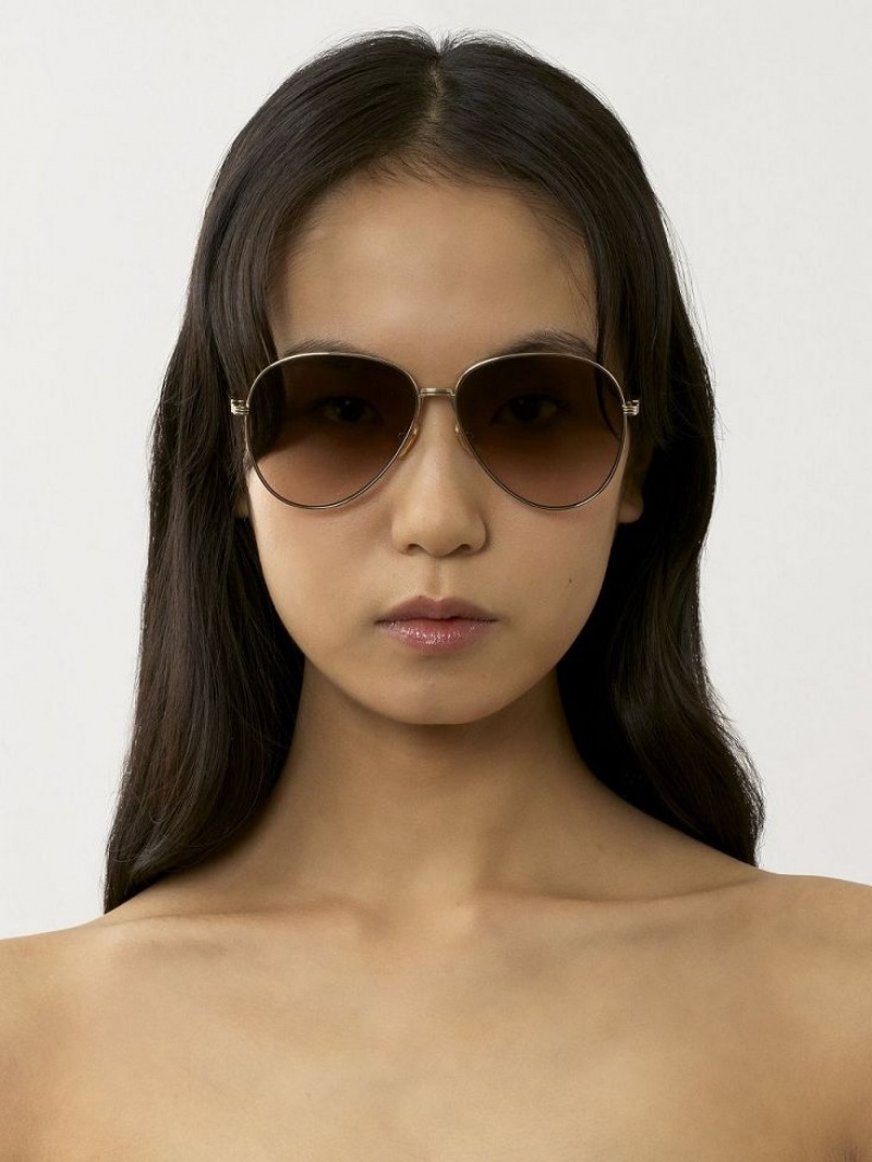 GOLD/GRADIENT BROWN Chloe Faith Sunglasses | CHE-SR14568