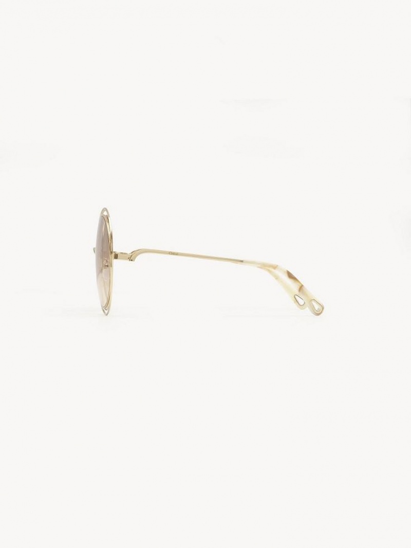 GOLD/NUDE Chloe Carlina Petite Sunglasses | CHE-SR14544