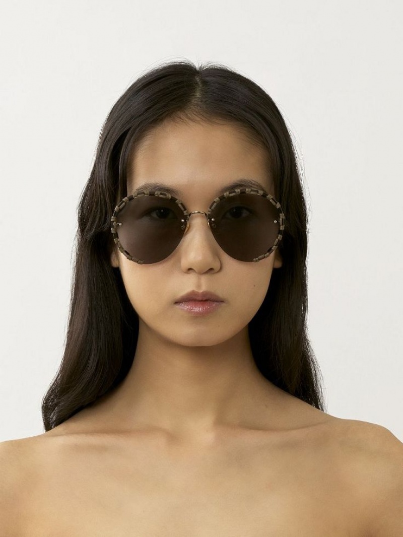 GOLD / BROWN Chloe Idora Sunglasses | CHE-SR14507