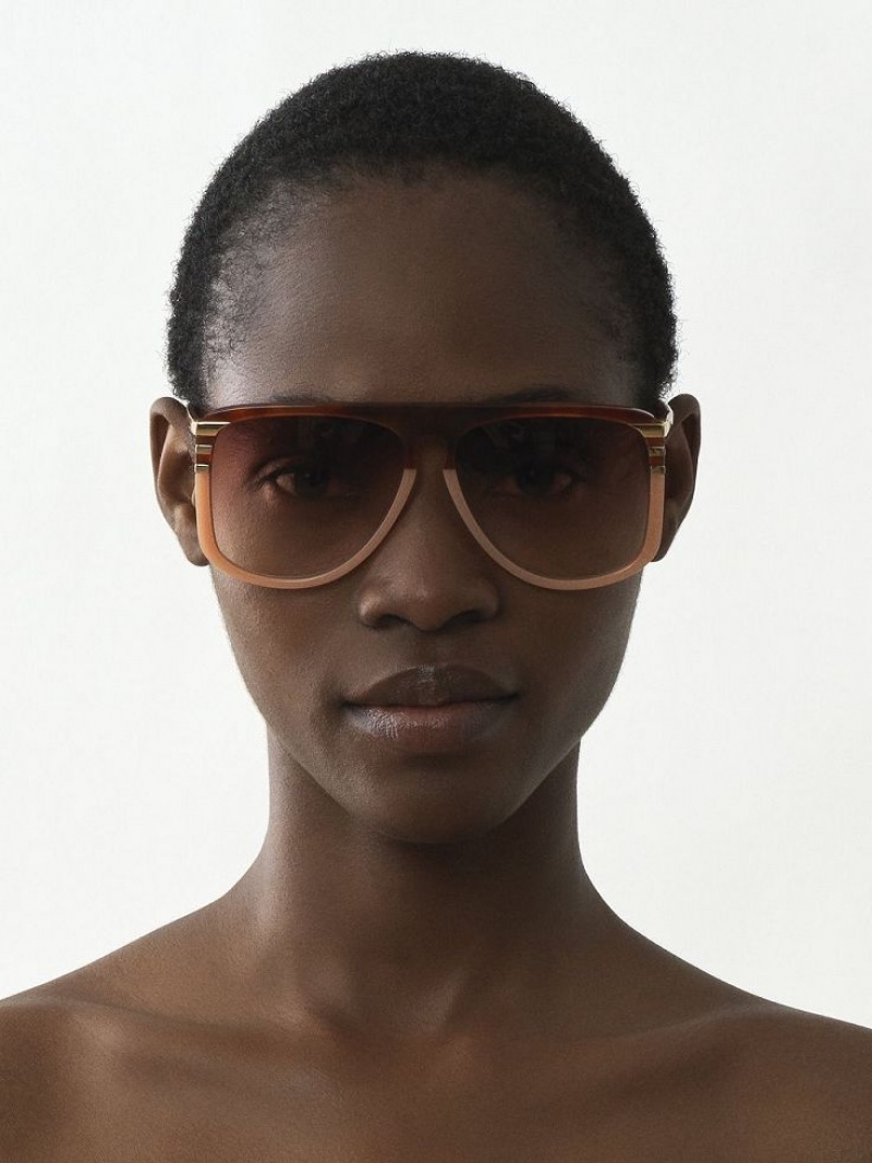 HAVANA/PEACH Chloe West Sunglasses | CHE-SR14548