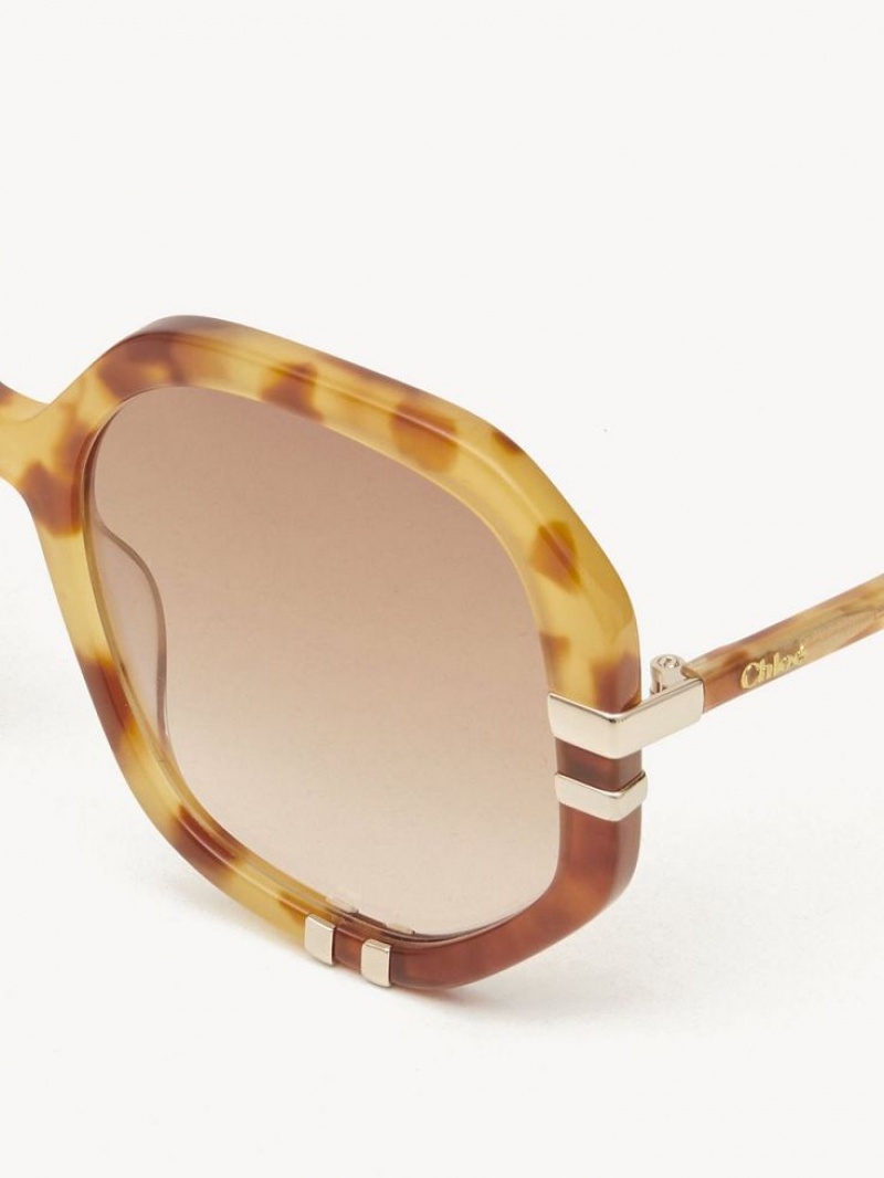 HAVANA PATCHWORK Chloe West Small Sunglasses | CHE-SR14518