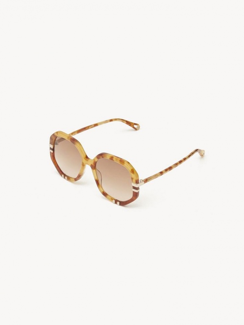 HAVANA PATCHWORK Chloe West Small Sunglasses | CHE-SR14518