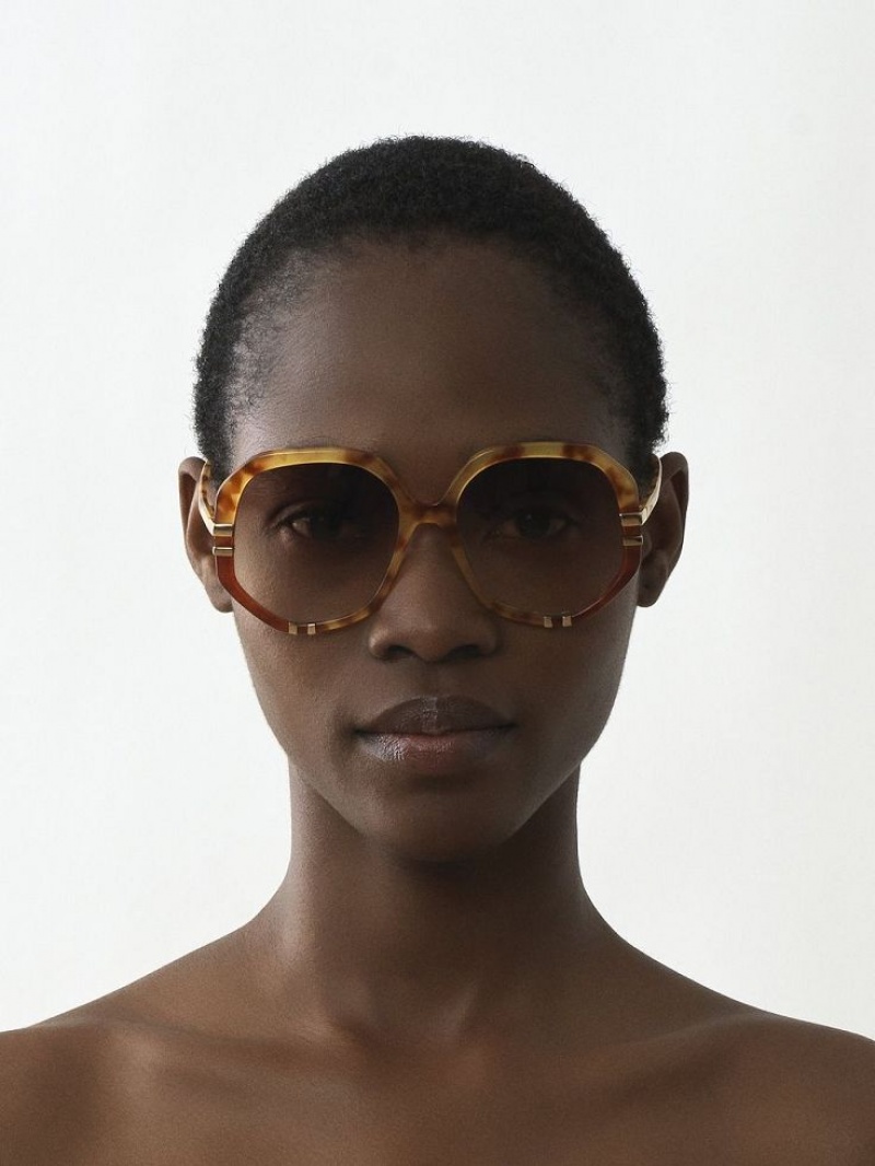 HAVANA PATCHWORK Chloe West Sunglasses | CHE-SR14547