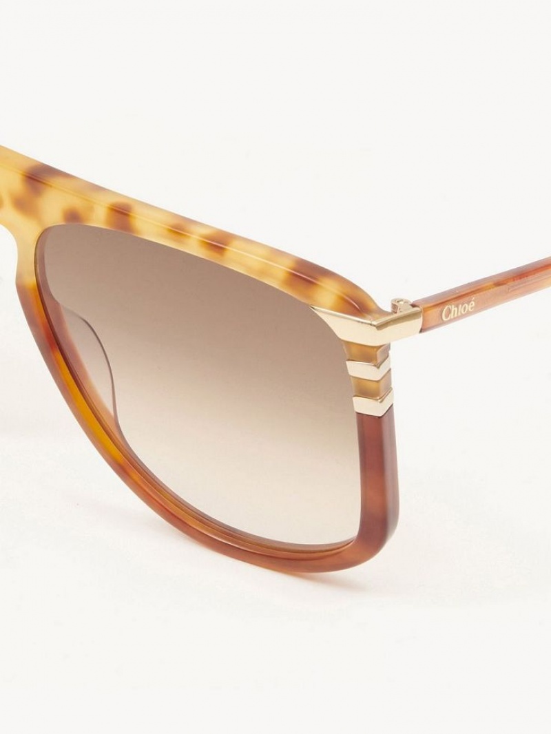 HAVANA PATCHWORK Chloe West Sunglasses | CHE-SR14564