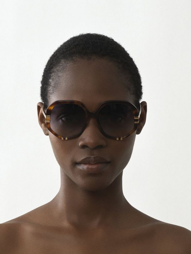 HAVANA / GRAD BLUE Chloe West Sunglasses | CHE-SR14559