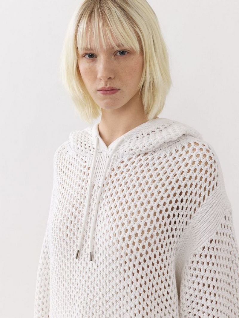 Iconic Milk Chloe Crochet Hoodie Knitwear | CHE-SR13935