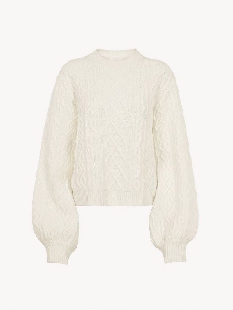 Iconic Milk Chloe Generous Cable-knit Knitwear | CHE-SR13956