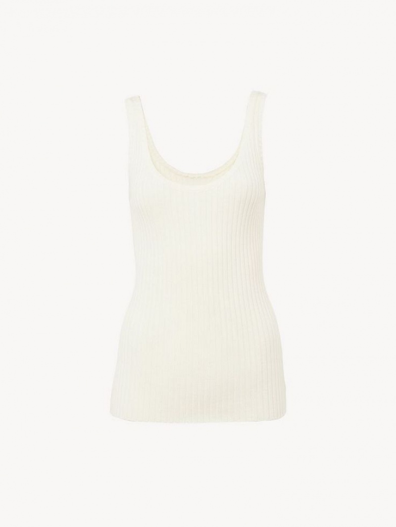 LOVELY WHITE Chloe Classic Tank Tops | CHE-SR13877