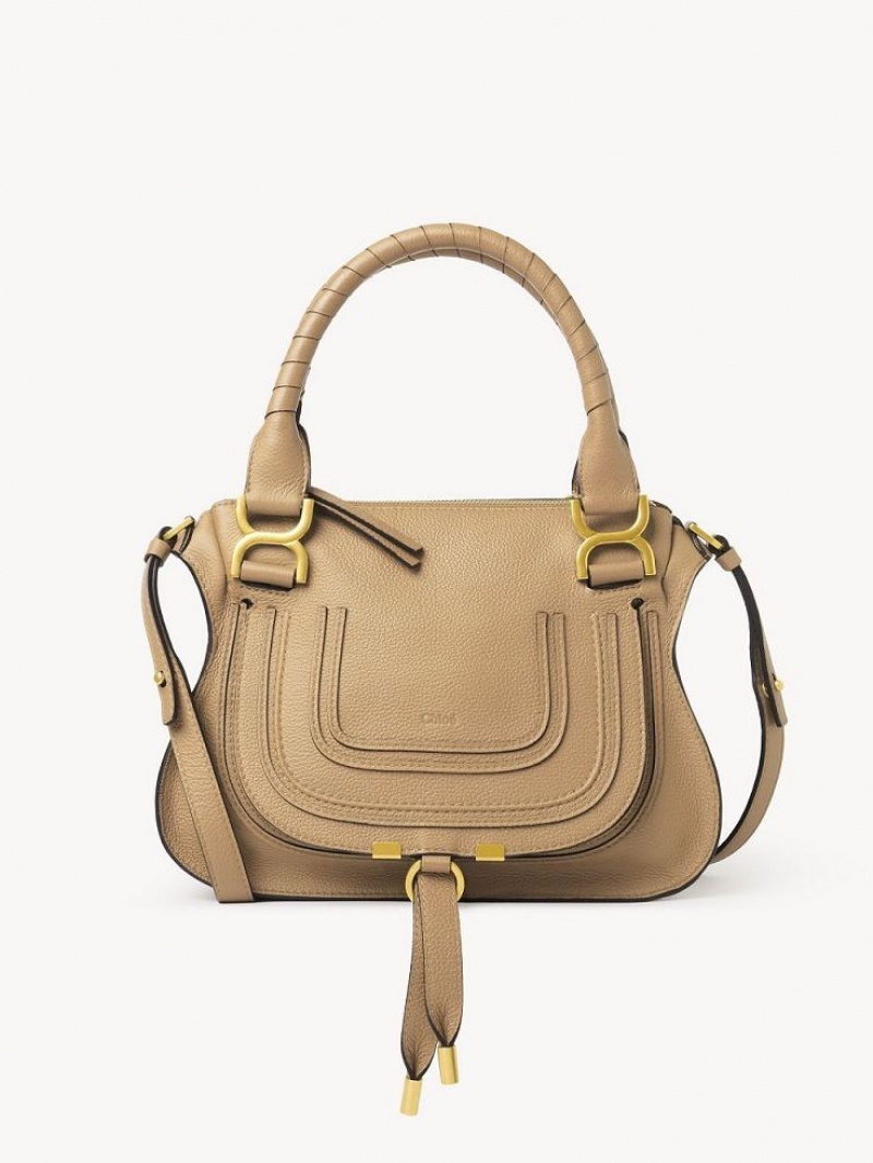 MILKY BROWN Chloe Marcie Small Double Carry Crossbody Bags | CHE-SR13468