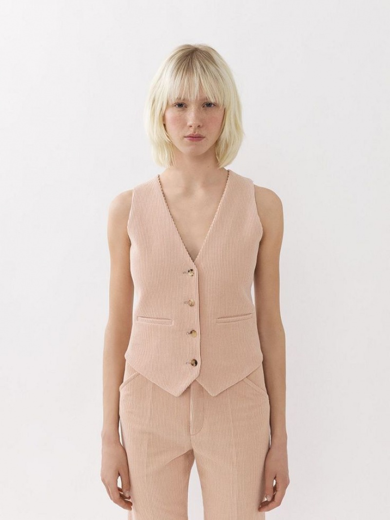 Misty Pink Chloe Classic Vest Jackets | CHE-SR13805