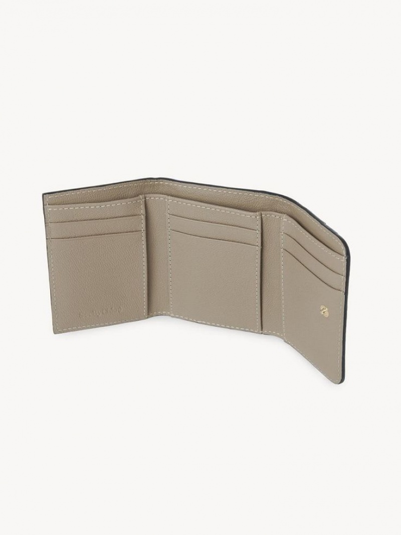 Motty Grey Chloe Layers Medium Tri-fold Compact Wallets | CHE-SR14898