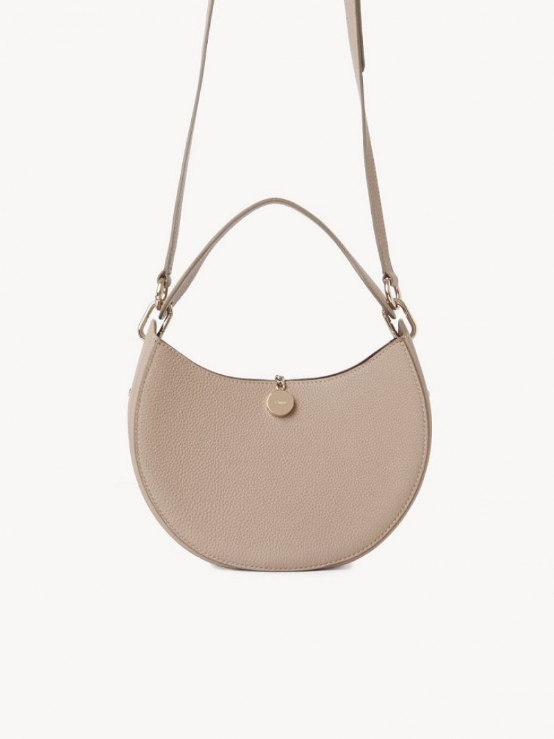 Nomad Beige Chloe Arlène Small Hobo Crossbody Bags | CHE-SR13575