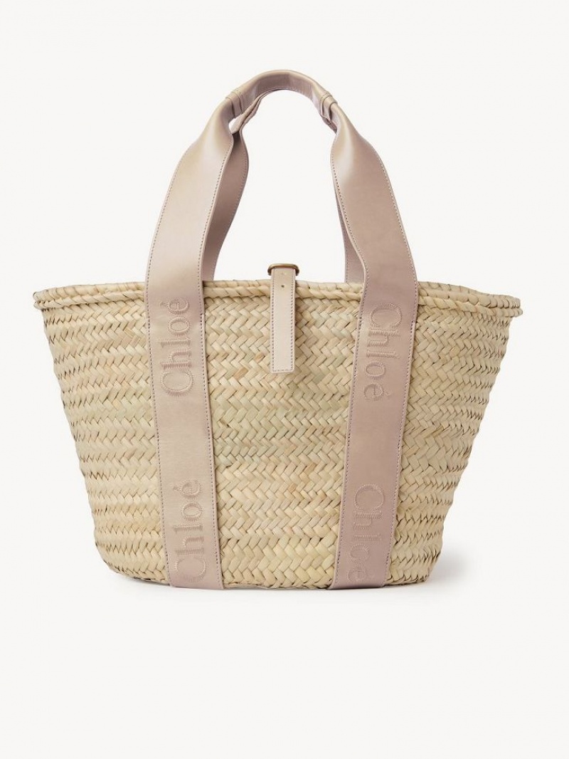 Nomad Beige Chloe Sense Medium Basket Tote Bags | CHE-SR13382