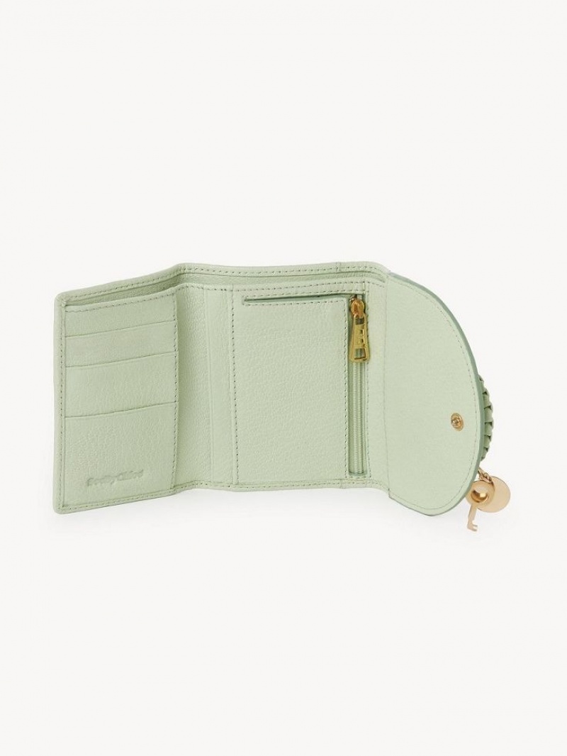 PASTEL GREEN Chloe Hana Tri-fold Compact Wallets | CHE-SR14909