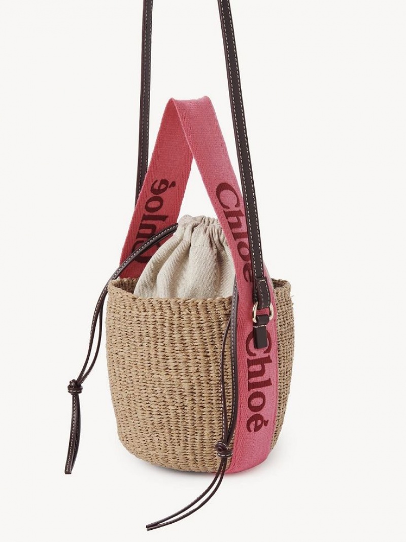 PINK - RED 1 Chloe Small Woody Basket Crossbody Bags | CHE-SR13616