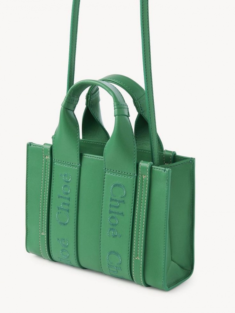 POP GREEN Chloe Woody Tote 1 Mini Bags | CHE-SR13698