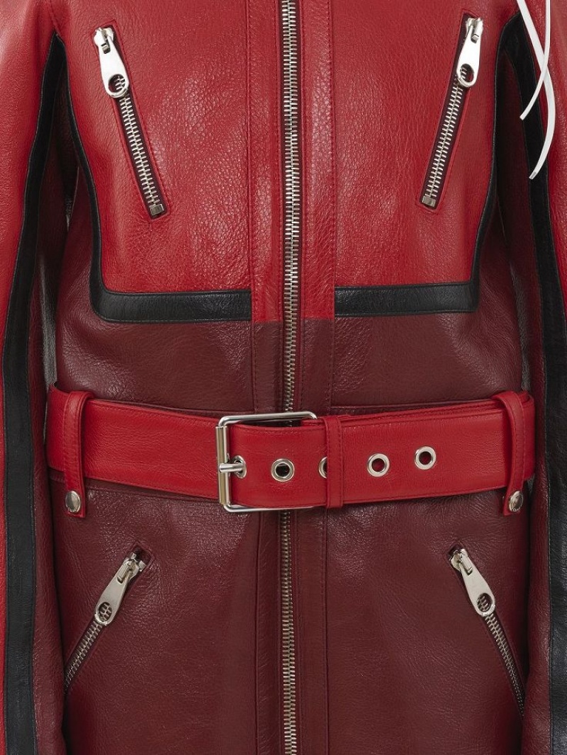 PURPLE - RED 1 Chloe Biker Coat Leather | CHE-SR14105