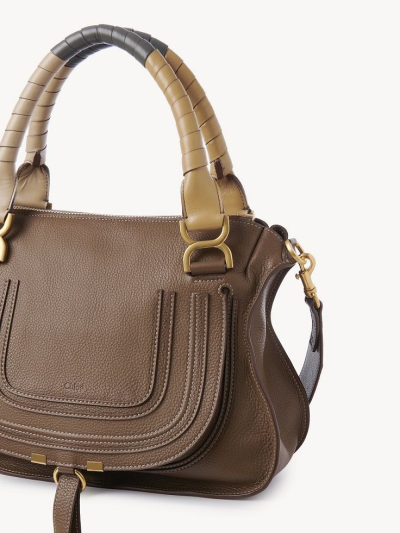 Palm Brown Chloe Marcie Double Carry Shoulder Bags | CHE-SR13439