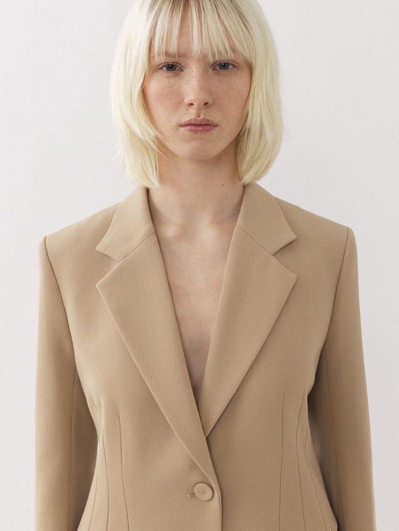 Pearl Beige Chloe Bell-shaped Suiting | CHE-SR14064