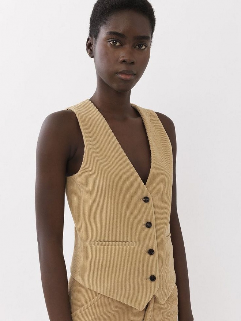 Pearl Beige Chloe Classic Vest Jackets | CHE-SR13806