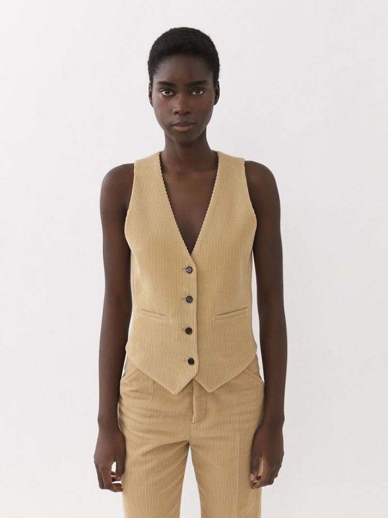 Pearl Beige Chloe Classic Vest Suiting | CHE-SR14069