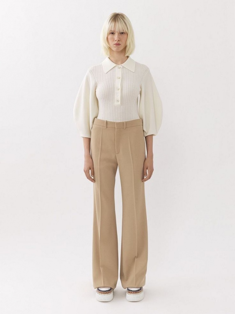 Pearl Beige Chloe Flared Suiting | CHE-SR14063