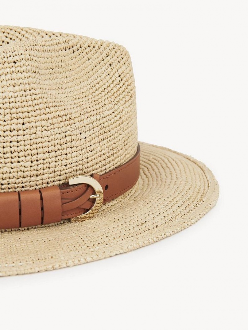 STRAW BEIGE Chloe X Borsalino Straw Hats | CHE-SR14491