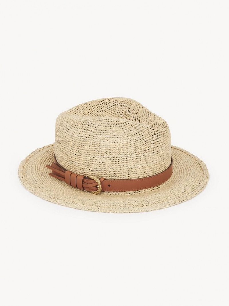 STRAW BEIGE Chloe X Borsalino Straw Hats | CHE-SR14491