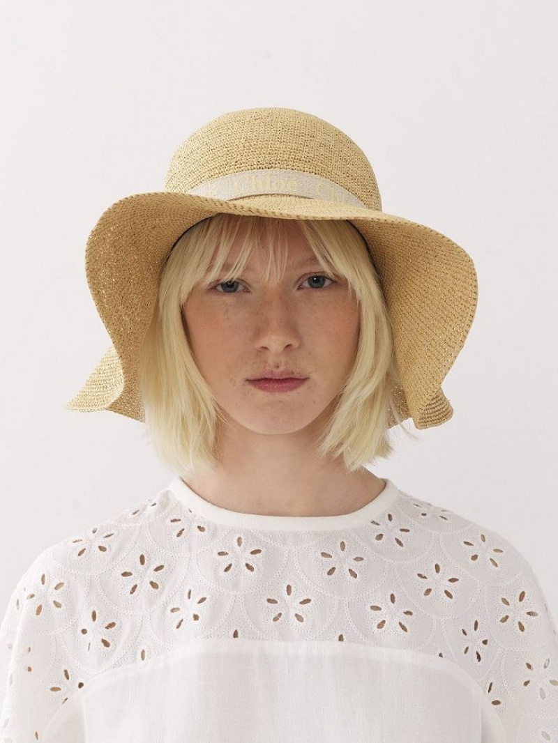 STRAW BEIGE Chloe X Borsalino Woody Hats | CHE-SR14496