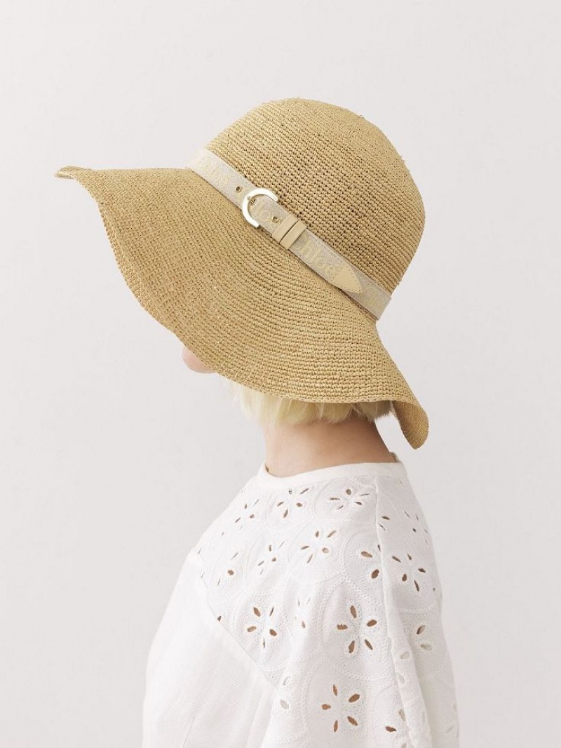 STRAW BEIGE Chloe X Borsalino Woody Hats | CHE-SR14496