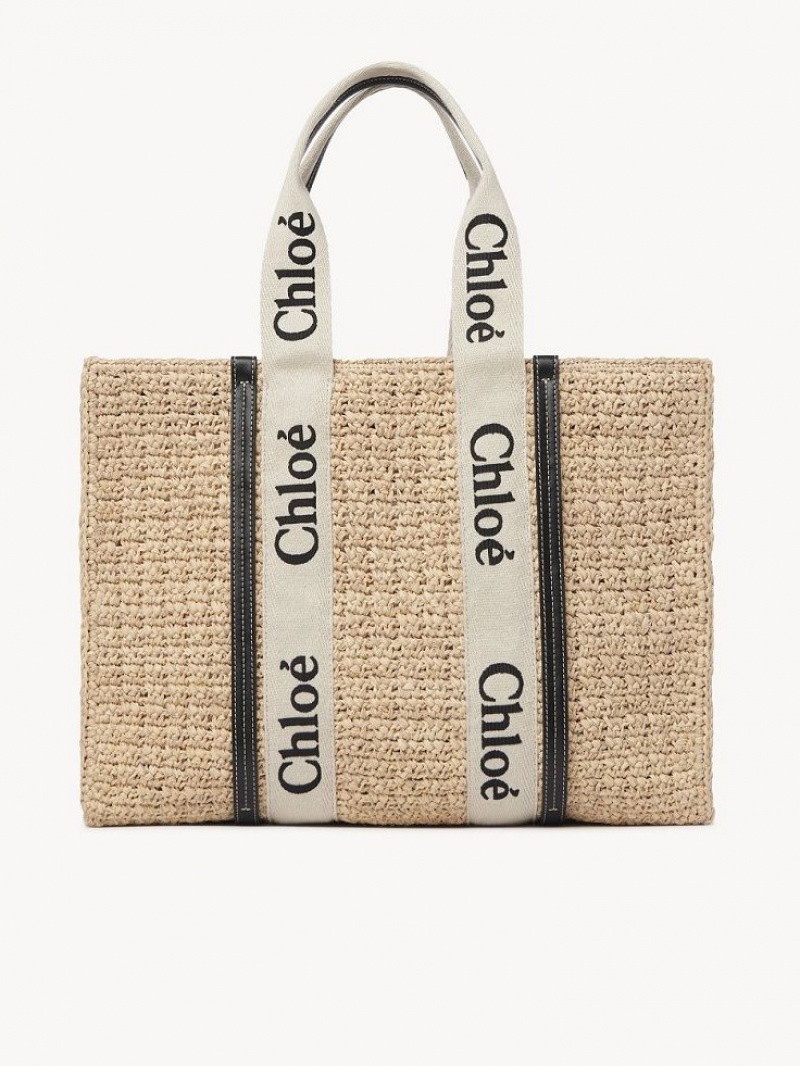 Sand Chloe Large Woody Tote Baskets | CHE-SR13649