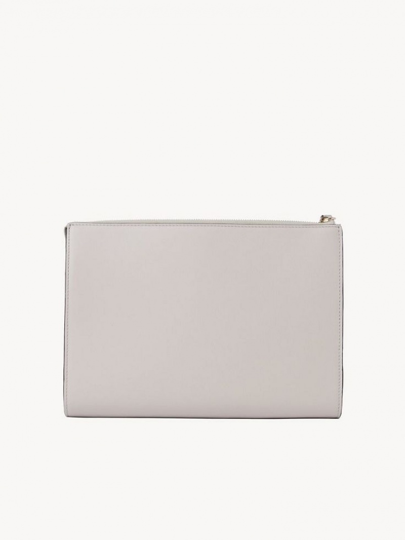 Silver Chloe Sense Zippered Clutches | CHE-SR13745